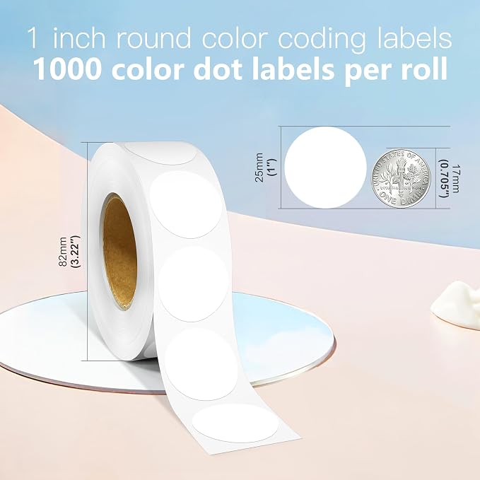 1 Inch Round Color Coding Labels, Round Color Dot Labels - Image 2