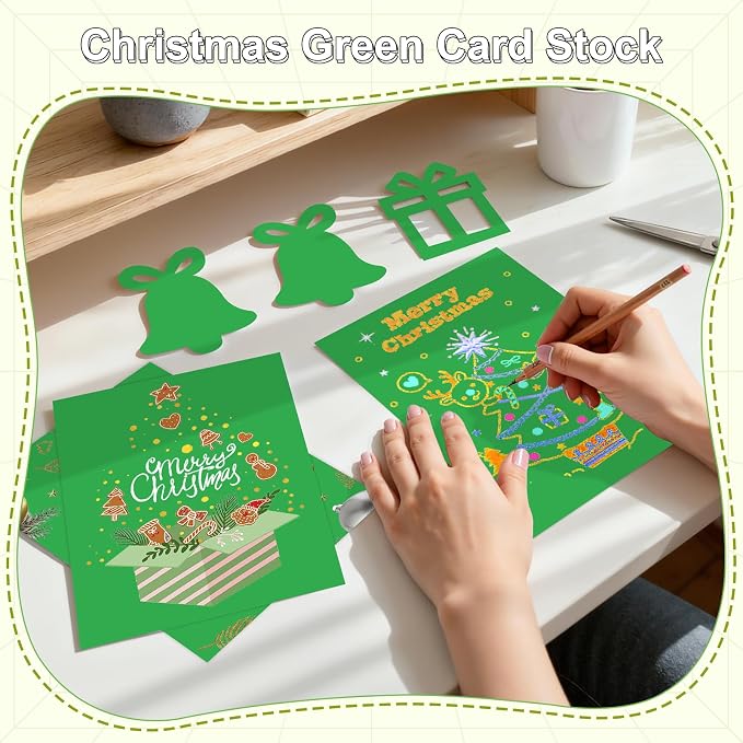 40 Sheets Cardstock 8.5x11, 65lb Dark Green Card Stock, Construction Paper - Image 5