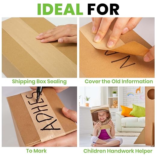ADHES Water Activated Tape 2" x 55yds, 6 Rolls, Reinforced Kraft Gummed Paper - Image 7