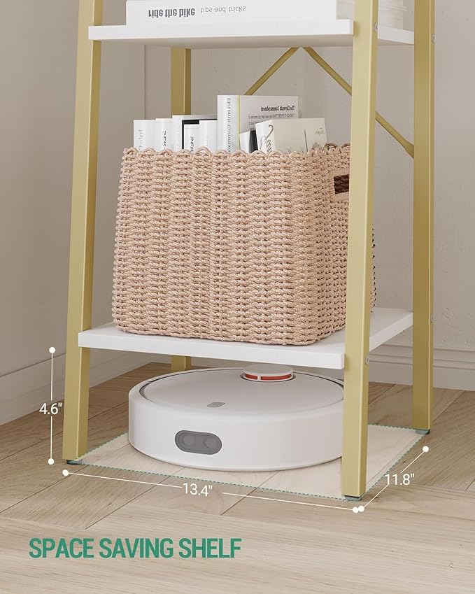 Hzuaneri Ladder Shelf, Bookshelf Bookcase, Freestanding Corner Storage Shelve - Image 5