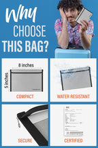 Fireproof Document Bag Envelope Size: 8" x 5" Fireproof Cash Bags - Image 4