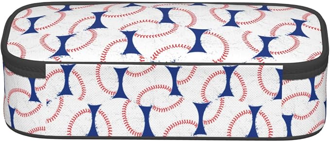 Baseball Blue White Ball Pencil Case Big Capacity Storage Pencil Pouch - Image 4