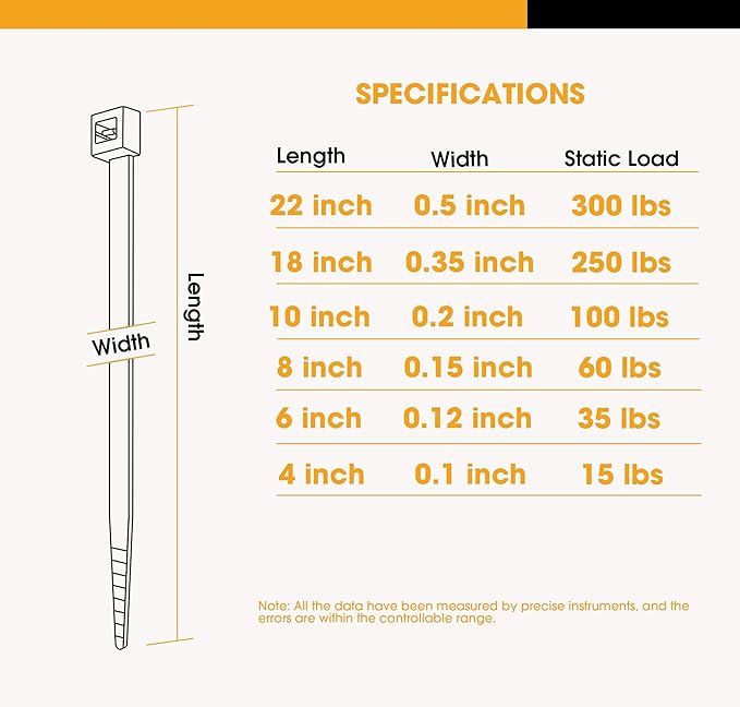 Zip Ties Assorted Size, Best Zip Ties Buckle Set - Image 4