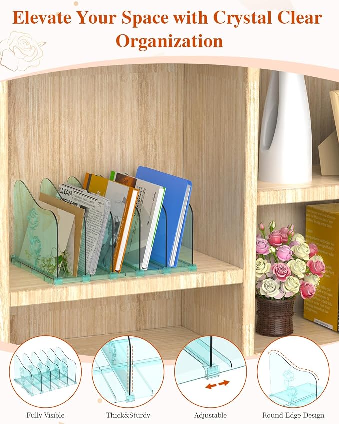 COWVTUJ Adjustable Rose File Organizer - Image 6