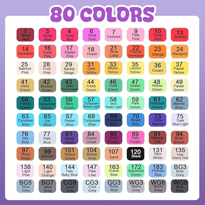 VIDIMAKPRO Alcohol Markers 80 Colors - Image 2