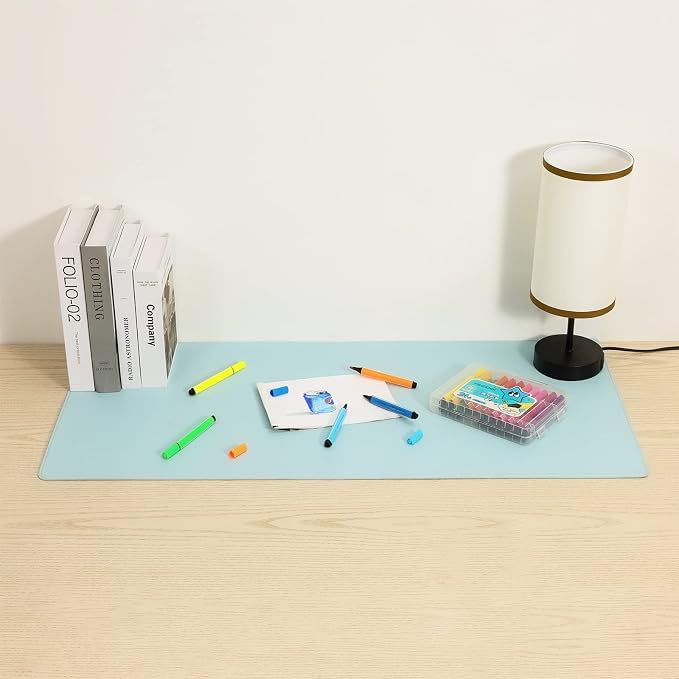 Wolaile Faux Leather Desk Pad Blotter, Waterproof Non-Slip Writing Desk Mat - Image 2