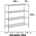 Regal Altair 21" Deep x 54" Wide x 54" Height Wire Shelving Kit | 4-Tier | NSF - Image 3