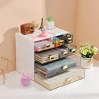 OSteed Spacious Desktop Storage Box, 1 Large 1 Middle & 2 Small Storage Drawers - Image 5