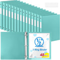 Henoyso 48 Pcs 3 Ring Binder 0.5 Inch Round Fits Letter Size 8.5'' x 11'' Paper by Henoyso