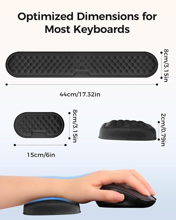 Wrist Rest Set for Keyboard and Mouse, Ergonomic Wrist Support - Image 7