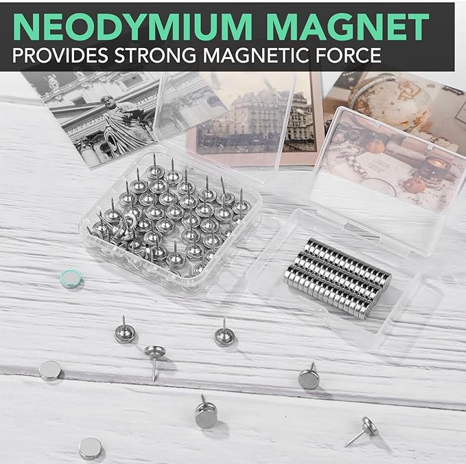 E BAVITE Magnetic Pushpins, 50 Sets Magnet Thumb Tacks - Image 5