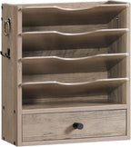 HOOBRO Wall File Organizer, Mail Organizer Wall Mounted, Wooden Mail Sorter by HOOBRO