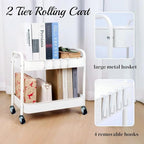 Ufriandz Under Desk Storage Cart 2 Tier Utility Rolling Cart - Image 8
