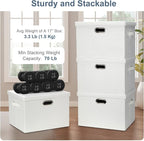 Graciadeco Large 17" 36 Quart Collapsible Stackable Storage Bins - Image 4
