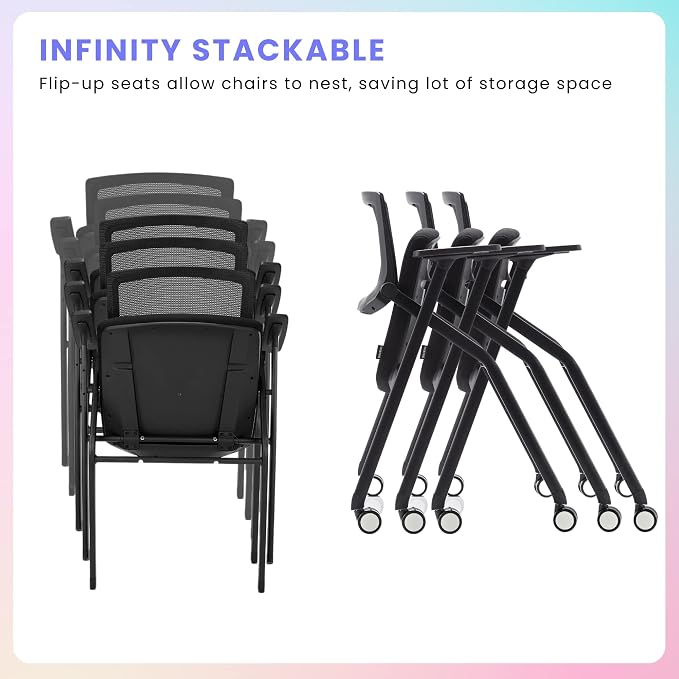 12 Pack Stackable Conference Room Chairs - Image 5