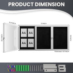 72"x36" Lockable Enclosed Bulletin Board, Outdoor Flet Weather-Resistant - Image 4