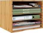 Bamjoy Bamboo 5 Tier Desktop Organizer, Paper Organizer Mail Sorter, File - Image 6