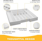 oridom Large Premium Bamboo Silverware Organizer - Image 5
