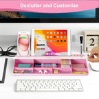 Desktop Glass Whiteboard with Storage, Desk Organizers and Accessories with - Image 5