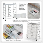 GLACER 10 Drawer Rolling Cart, Storage Cart - Image 4