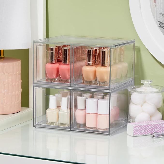 STORi Chloe Space-Saving Clear Drawer Organizer Sort Office, Beauty Supplies - Image 8