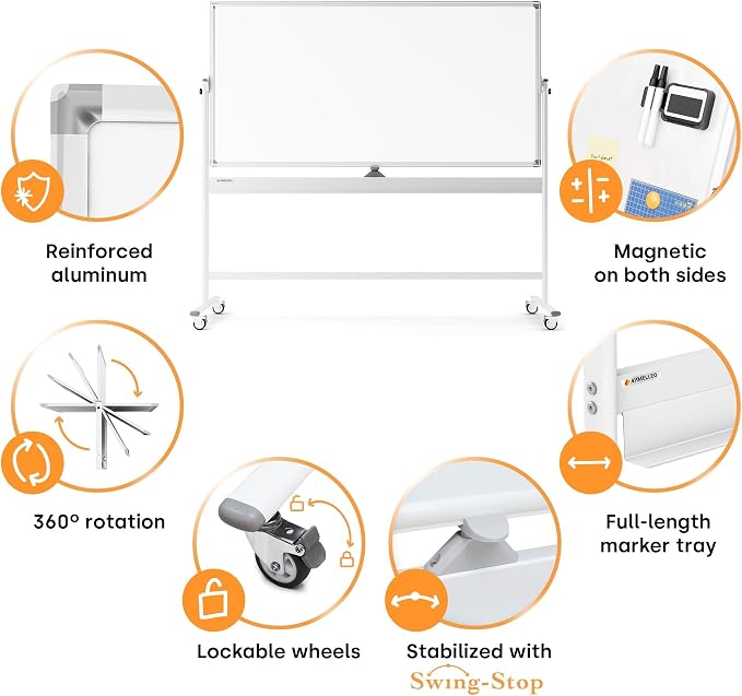 Rolling Dry Erase Board 70 x 36 - Image 7