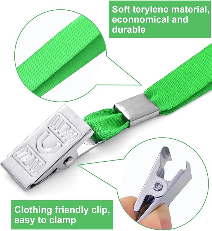100 Pcs Lanyards for ID Badges and 100 Pcs Clear Name Tag Holders Reusable - Image 3