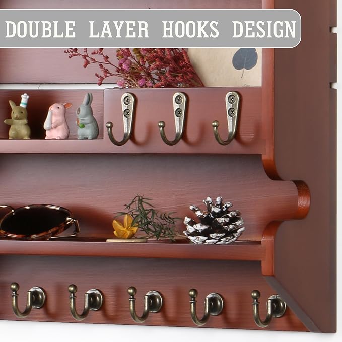 Mutsault Key Holder for Wall, Mail Organizer Wall Mounted - Image 4