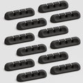 Apromisith USB Cable Organizer Clips Cord Holder, 12 Packs Black Self Adhesive by Apromisith