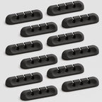 Apromisith USB Cable Organizer Clips Cord Holder, 12 Packs Black Self Adhesive by Apromisith