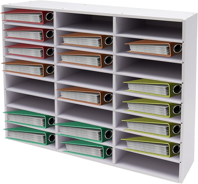 DYRABREST Mail Sorter Organizer 24 Compartments Wood Countertop Literature by DYRABREST