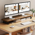 NestNeat Dual Monitor Stand Riser, 39 Inch Large Wood Monitor Stands - Image 7