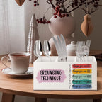 URLLUAE Mental Health Wooden Pen Pencil Holder - Image 4