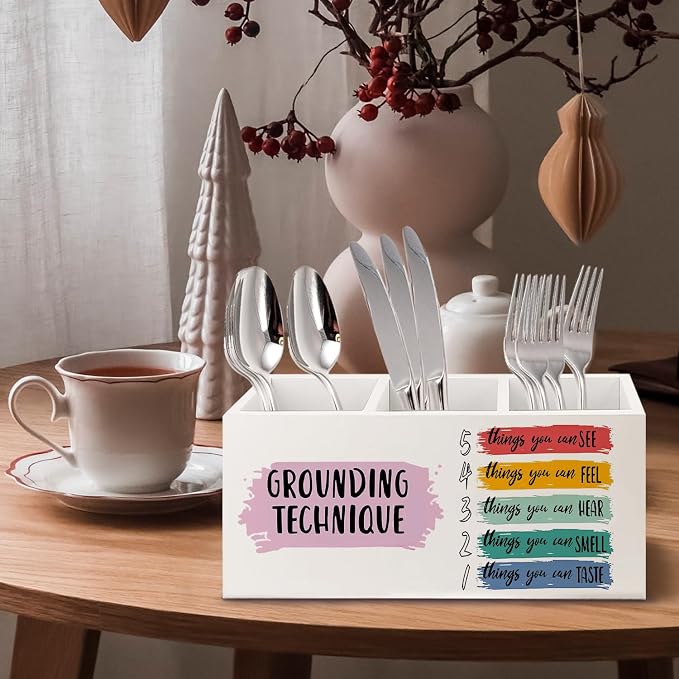 URLLUAE Mental Health Wooden Pen Pencil Holder - Image 4