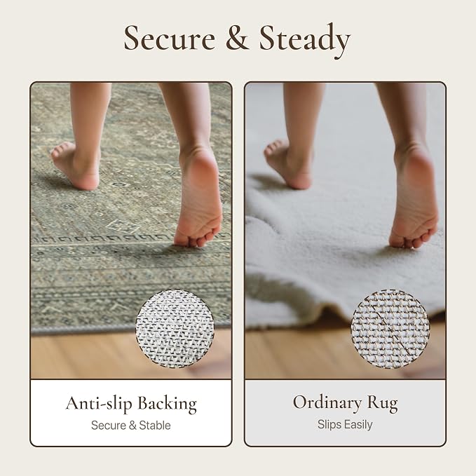 GENIMO Runner Rug 2x6 Non Slip Machine Washable Hallway Runner Rug, Low Pile - Image 8