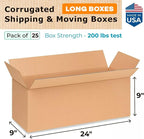 Long Moving & Shipping Boxes 24"L x 9"W x 9"H - Image 2