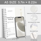 EMSHOI Spiral Notebook Bullet Dotted journal, A5 Dotted Grid Notebook - Image 2