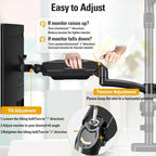 DreamAxis Triple Monitor Mount up to 32" Computer Screen, Adjustable 3 Monitor - Image 3