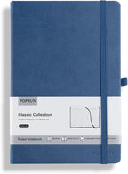 POPRUN A5 Lined Journal Notebooks, Leather Hardcover Thick Notebook by POPRUN