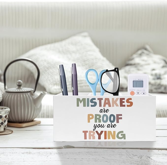 Exqcom Boho Mental Health Pen Pencil Holder, Therapy Office Decor, Mistakes Are - Image 2