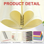 Yahenda 6 Pcs Spiral Notebook Bulk A5 Journal Lined 8.3'' x 5.5'' Writing - Image 3