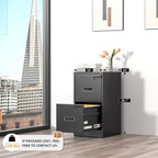 INTERGREAT 2 Drawer File Cabinet, Lockable Vertical File Office Cabinet - Image 4