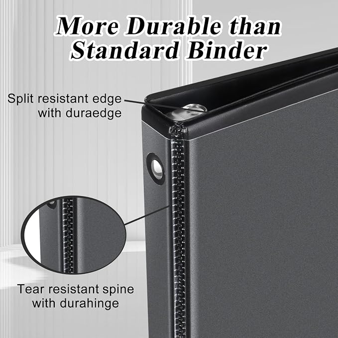 CIXILDTS 1-inch Round Ring Binder, Durable 1" 3 Ring Binder Fit Letter Size - Image 4