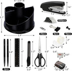 deli Office Supplies Set, Stapler Set, Rotating Multi-Functional Pen Holder - Image 4