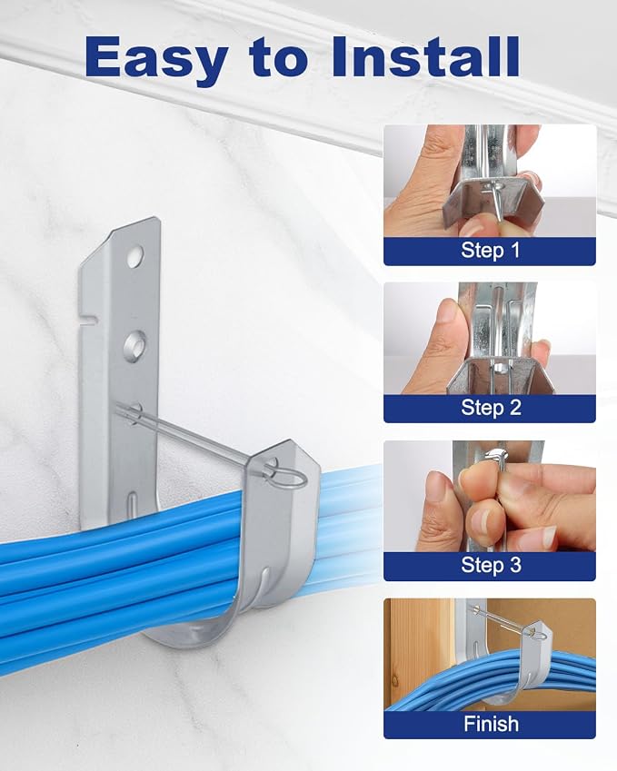 AOKLIT 25 Pcs 2" Galvanized Steel J-Hooks, Heavy Duty Wall Mount Cable Support - Image 5