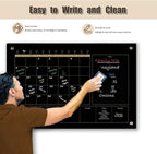Black Glass 3-1 Monthly Dry Erase Calendar Whiteboard - Image 3