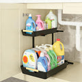 AMEDELE Under Sink Organizer, 2 Tier Pull Out Adjustable Height Under Cabinet by Unknown