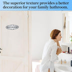 Bathroom Sign Sticker for Business and Home，Self-adhesive Brushed Silver Cute - Image 5