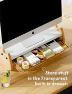 AFOOYO Monitor Stand Riser, Wooden & MDF Computer Desktop Stand - Image 3