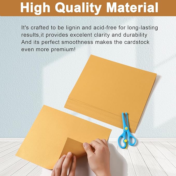 Silunkia 100 Sheets Gold Shimmer Cardstock 8.5 x 11 Metallic Paper, 75lb - Image 4